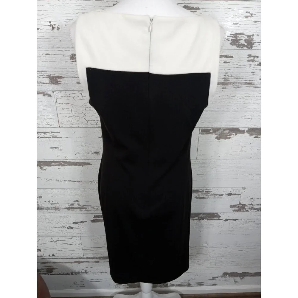 LAUREN RALPH LAUREN Monochrome Day Dress Black/White Size 10 EUC